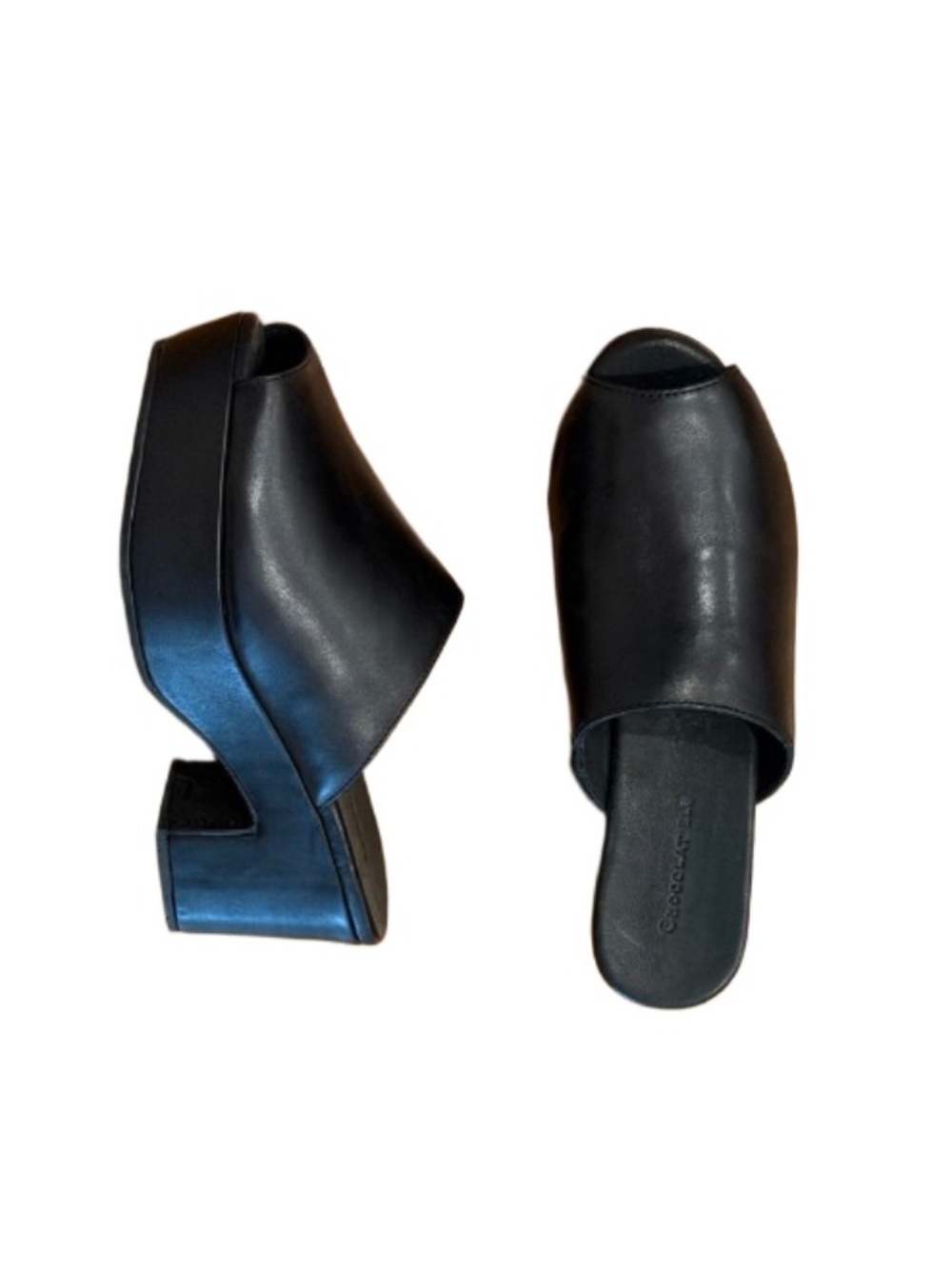 Nordstrom New Chocolat Blu black peep toe platform clog mule 7.5 $198